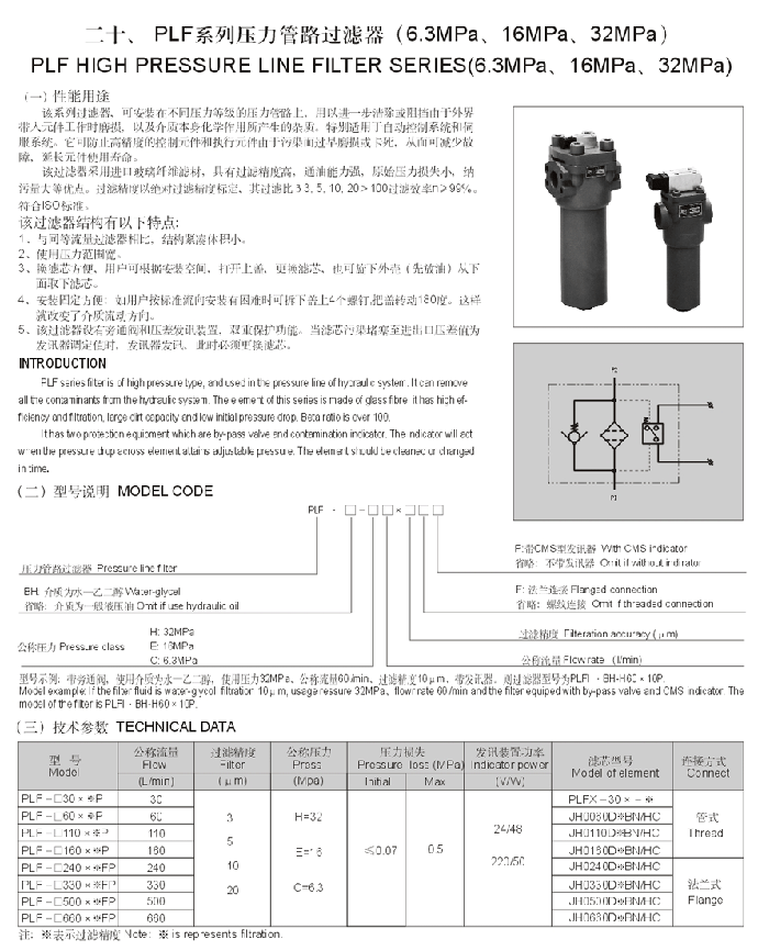 PLF系列壓力管路過濾器